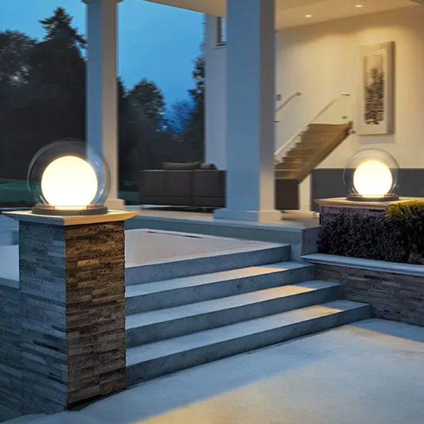 Modern Simplicity Solar Waterproof Stainless Steel PE PMMA Ball Moon 1-Light Outdoor Light For Garden - Image 3