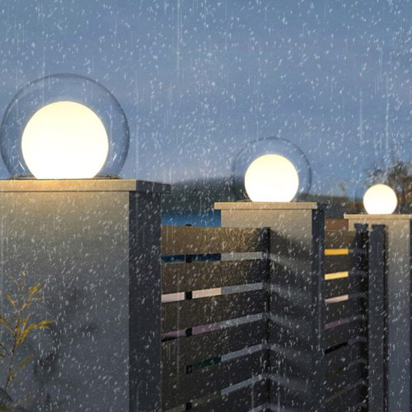 Modern Simplicity Solar Waterproof Stainless Steel PE PMMA Ball Moon 1-Light Outdoor Light For Garden - Image 5
