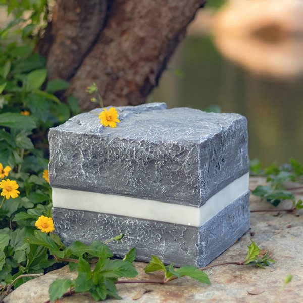 Contemporary Creative Solar Waterproof Resin Glass Fiber Simulated Stone Stripe Cube LED Outdoor Light Landscape Lighting For Garden - Image 16