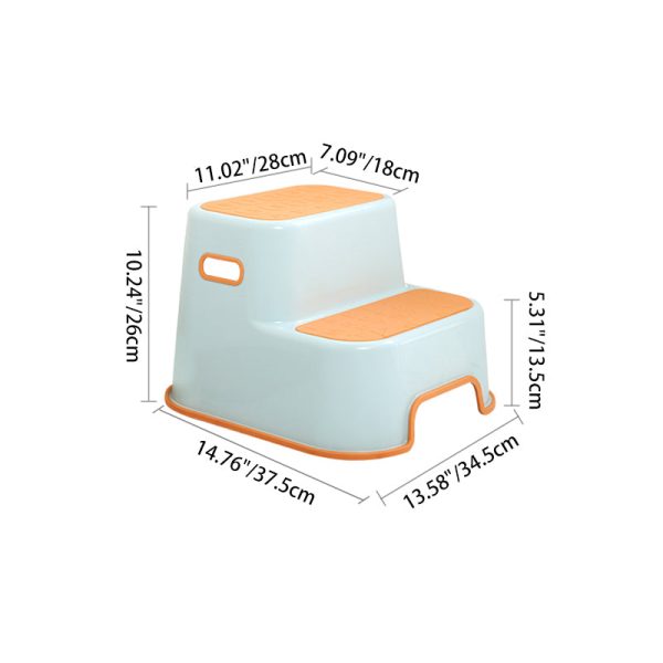 Contemporary Creative Kids TPE PP Rectangular Letter Portable Footstool 2-Tier For Bathroom - Image 6
