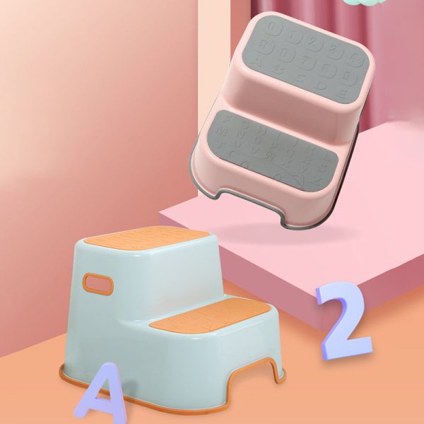 Contemporary Creative Kids TPE PP Rectangular Letter Portable Footstool 2-Tier For Bathroom - Image 3