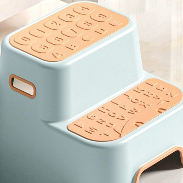 Contemporary Creative Kids TPE PP Rectangular Letter Portable Footstool 2-Tier For Bathroom - Image 2