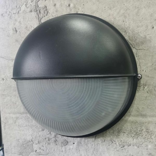 Contemporary Industrial Waterproof Aluminum Glass Frosted Round 1-Light Wall Sconce Lamp For Outdoor Patio - Image 4