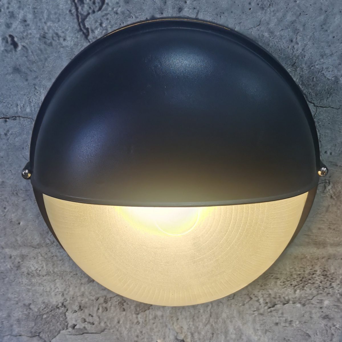 Contemporary Industrial Waterproof Aluminum Glass Frosted Round 1-Light Wall Sconce Lamp For Outdoor Patio - Image 2