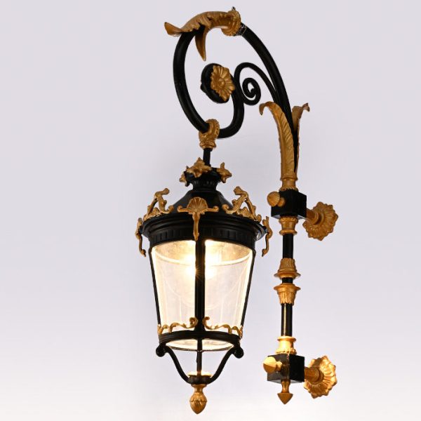 Traditional European Waterproof Aluminum Glass Lantern Carved LED Wall Sconce Lamp For Outdoor Patio - Image 16