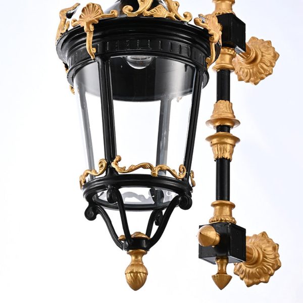Traditional European Waterproof Aluminum Glass Lantern Carved LED Wall Sconce Lamp For Outdoor Patio - Image 9