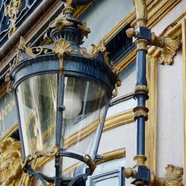 Traditional European Waterproof Aluminum Glass Lantern Carved LED Wall Sconce Lamp For Outdoor Patio - Image 12
