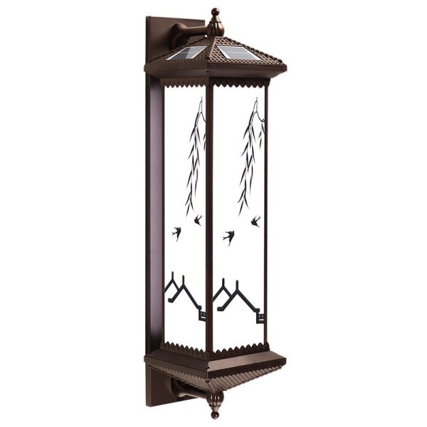 Traditional Chinese Waterproof ABS Aluminum Glass Rectangular Happiness Wealth Pattern LED Wall Sconce Lamp For Outdoor Patio - Image 28