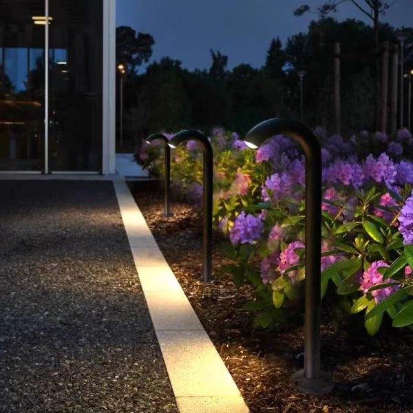 Contemporary Industrial Waterproof Aluminum Reinforced Glass Bent Tube LED Outdoor Light Landscape Lighting For Garden - Image 5