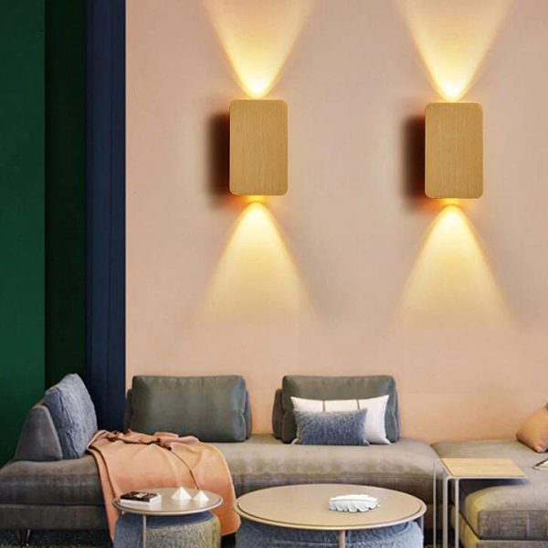 Nordic Minimalist Aluminum Rectangular Flat Panel 2-Light LED Wall Sconce Lamp - Image 16