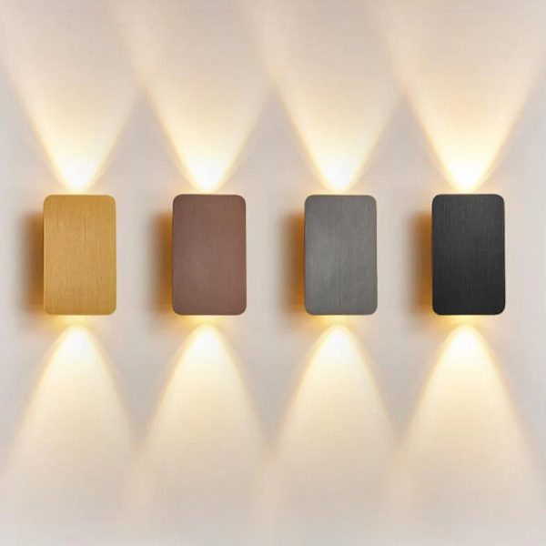 Nordic Minimalist Aluminum Rectangular Flat Panel 2-Light LED Wall Sconce Lamp - Image 17