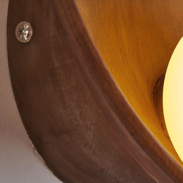 Modern Minimalist Round Iron Resin 1-Light Wall Sconce Lamp - Image 7