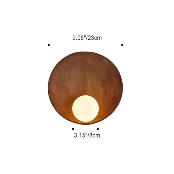 Modern Minimalist Round Iron Resin 1-Light Wall Sconce Lamp - Image 4