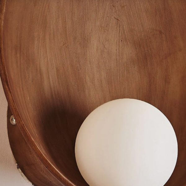 Modern Minimalist Round Iron Resin 1-Light Wall Sconce Lamp - Image 9