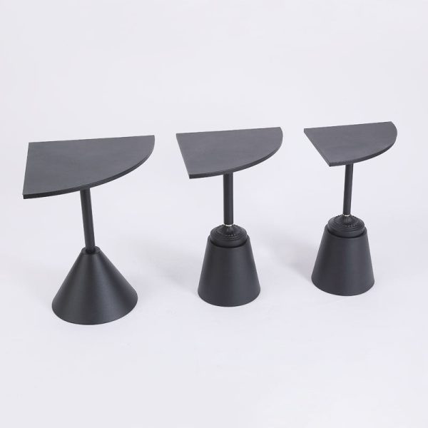 Modern Minimalist Carbon Steel Triangular & Fan-Shaped End Table For Living Room - Image 24