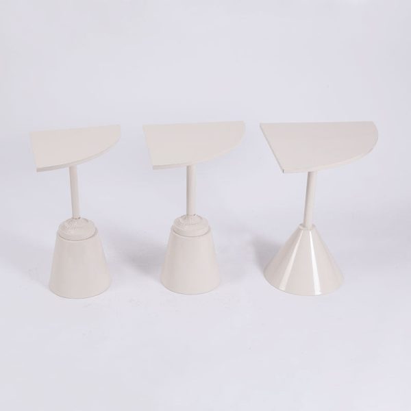 Modern Minimalist Carbon Steel Triangular & Fan-Shaped End Table For Living Room - Image 14