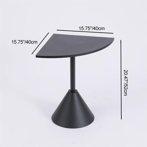 Modern Minimalist Carbon Steel Triangular & Fan-Shaped End Table For Living Room - Image 6