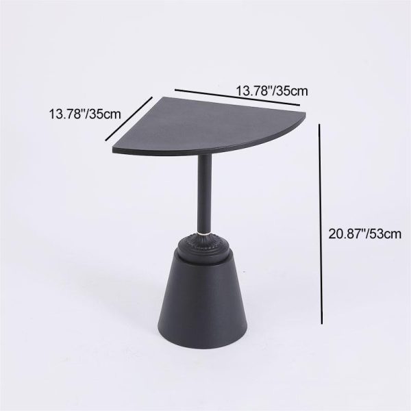 Modern Minimalist Carbon Steel Triangular & Fan-Shaped End Table For Living Room - Image 5