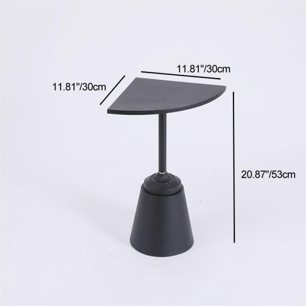 Modern Minimalist Carbon Steel Triangular & Fan-Shaped End Table For Living Room - Image 4