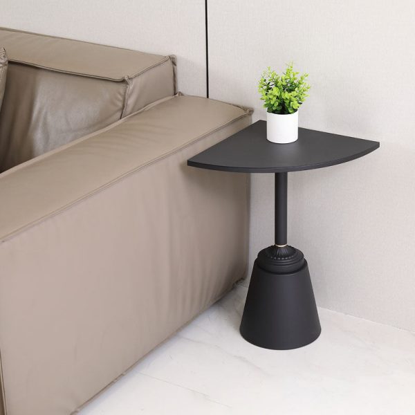 Modern Minimalist Carbon Steel Triangular & Fan-Shaped End Table For Living Room - Image 8