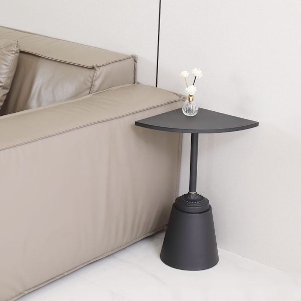 Modern Minimalist Carbon Steel Triangular & Fan-Shaped End Table For Living Room - Image 2