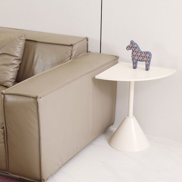 Modern Minimalist Carbon Steel Triangular & Fan-Shaped End Table For Living Room - Image 7