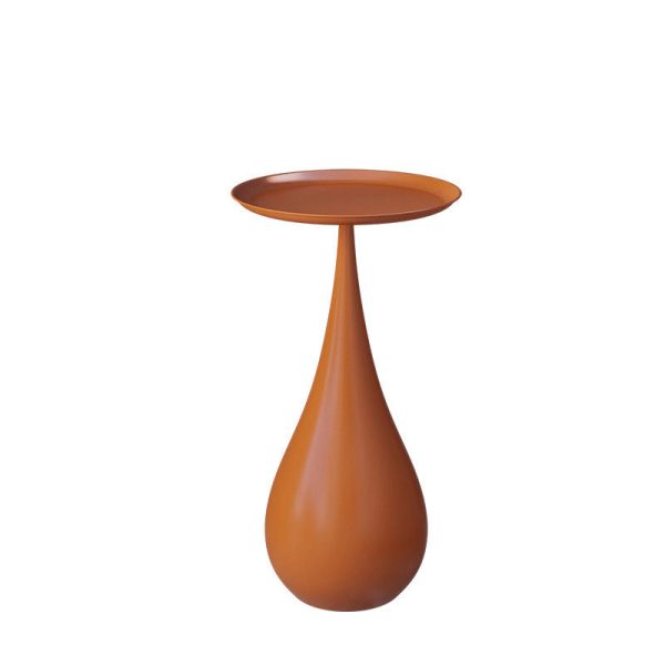Modern Luxury Carbon Steel Round Tray End Table With Waterdrop Base, Elegant End Table For Living Room - Image 5