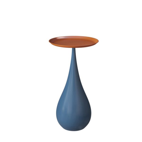 Modern Luxury Carbon Steel Round Tray End Table With Waterdrop Base, Elegant End Table For Living Room - Image 6
