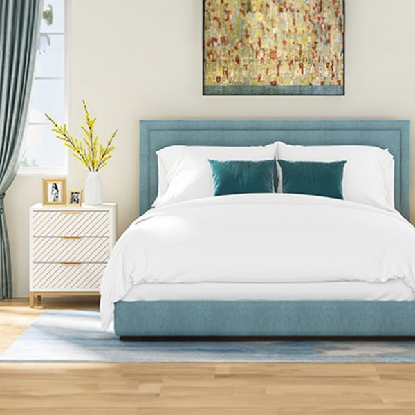 Modern Minimalist Solid Wood Rectangular Nightstand With 3-Drawer For Bedroom - Image 11