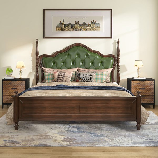 Modern Minimalist Solid Wood Rectangular Nightstand With 3-Drawer For Bedroom - Image 12