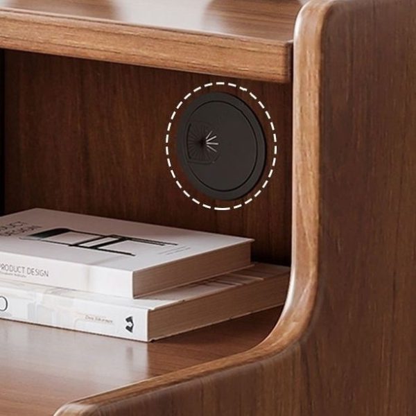 Modern Minimalist High-Density Engineered Wood Rectangular Nightstand 2-Drawer & 2-Tier For Bedroom - Image 6
