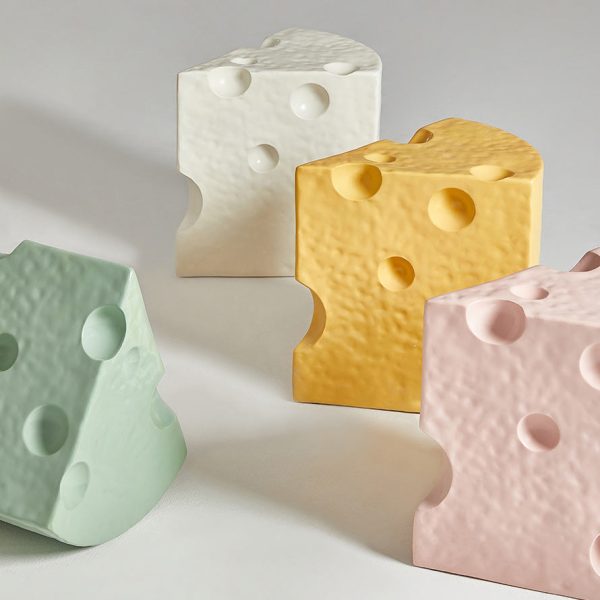 Contemporary Creative Acrylic & Plastic Cheese-Shaped End Table For Living Room Decor - Image 3