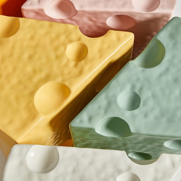 Contemporary Creative Acrylic & Plastic Cheese-Shaped End Table For Living Room Decor - Image 7