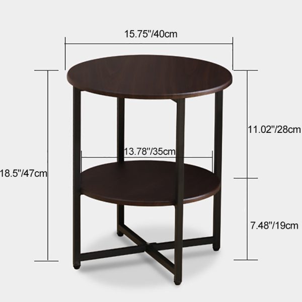 Modern Minimalist Fiberboard & PVC Round End Table With 2-Tier For Living Room - Image 4