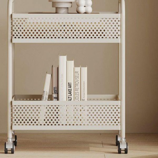 Modern Minimalist Glass & Iron Rectangular End Table With 3-Tier And 2-Storage For Living Room - Image 7