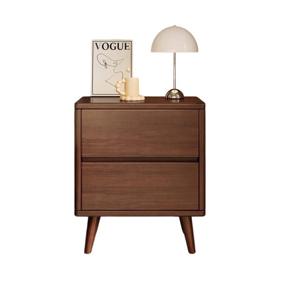 Modern Minimalist Solid Wood Rectangular Nightstand With 2/3 Drawers For Bedroom - Image 14