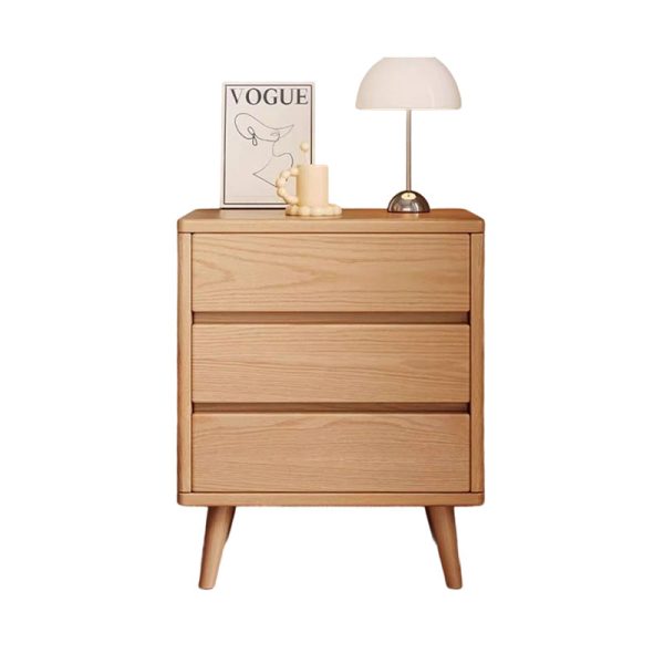 Modern Minimalist Solid Wood Rectangular Nightstand With 2/3 Drawers For Bedroom - Image 13