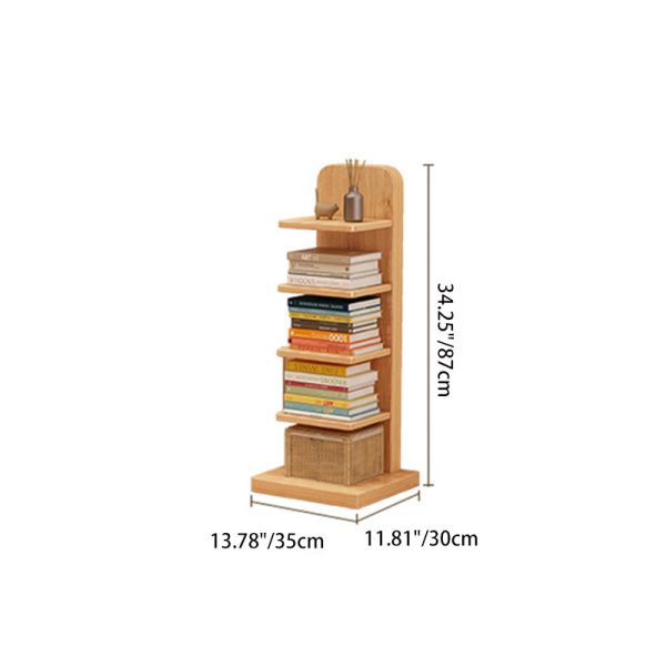 Modern Minimalist Solid Wood Rectangular Bookshelf With 5/9 Tiers For Living Room - Image 5