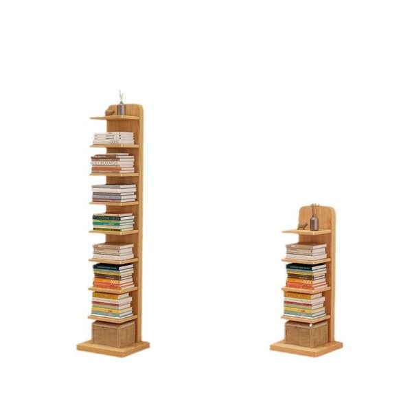 Modern Minimalist Solid Wood Rectangular Bookshelf With 5/9 Tiers For Living Room - Image 10
