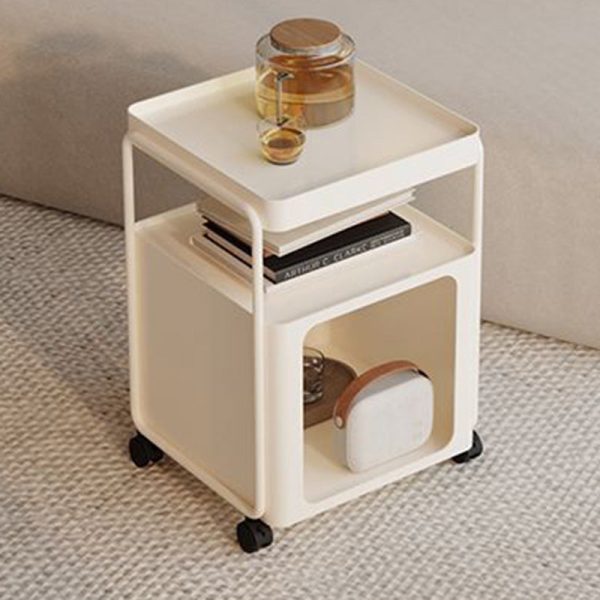 Modern Minimalist Iron Rounded Rectangular End Table 3-Tier For Living Room