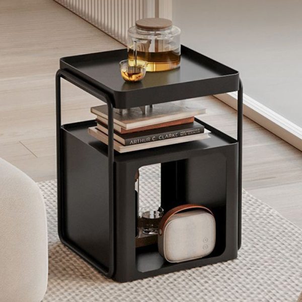 Modern Minimalist Iron Rounded Rectangular End Table 3-Tier For Living Room - Image 7