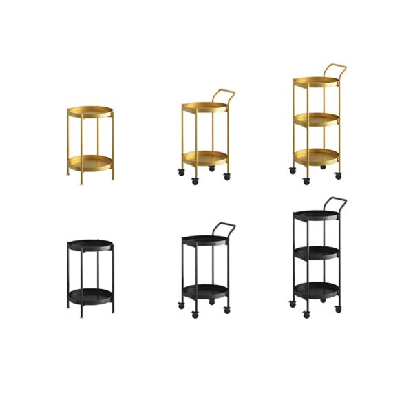 Contemporary Nordic Iron Round Movable Side Table With 2/3 Tier Storage For Living Room - Image 18