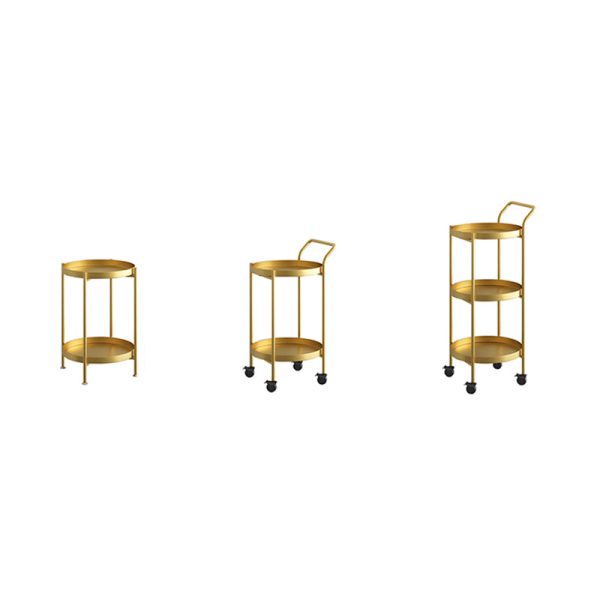 Contemporary Nordic Iron Round Movable Side Table With 2/3 Tier Storage For Living Room - Image 19