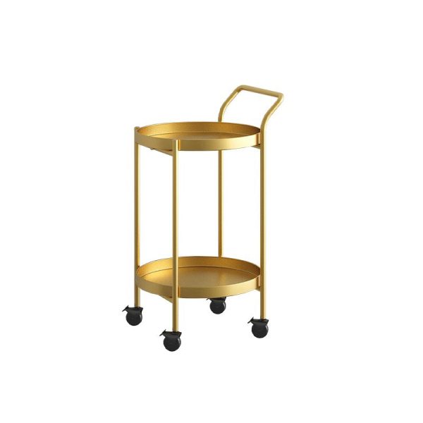 Contemporary Nordic Iron Round Movable Side Table With 2/3 Tier Storage For Living Room - Image 21