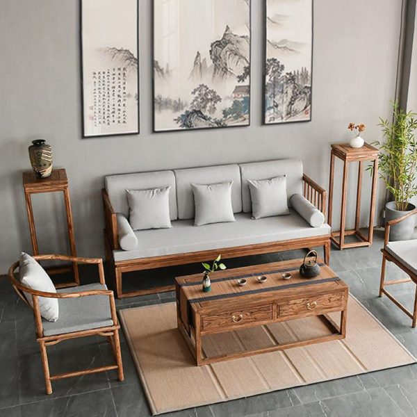Traditional Vintage Solid Wood Square Side Table Plant Shelf With Natural Texture For Living Room & Balcony - Image 2