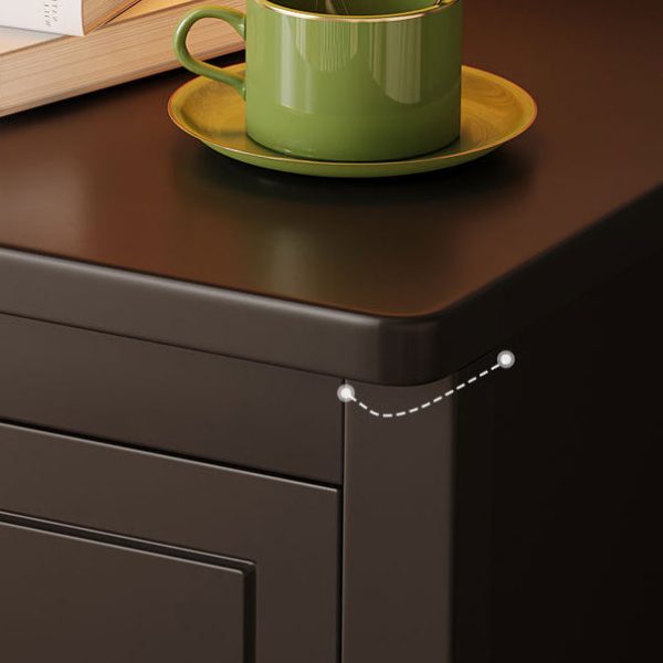 Contemporary Retro Solid Wood Rectangular Nightstand 2-Drawers For Bedside Storage - Image 9