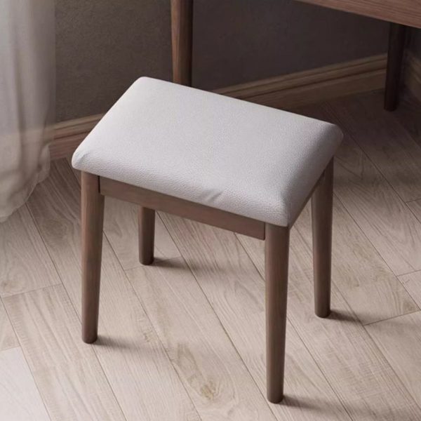Contemporary Nordic Solid Wood Triangular Makeup Vanity & Stool Set With Mirror And Storage For Bedroom - Image 18