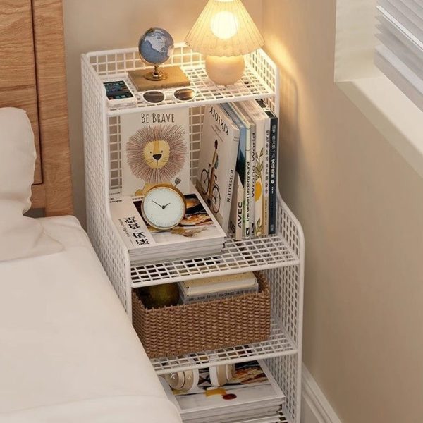 Modern Minimalist Iron Square Side Cabinet Nightstand With 4 Tiers For Living Room And Bedroom - Image 2