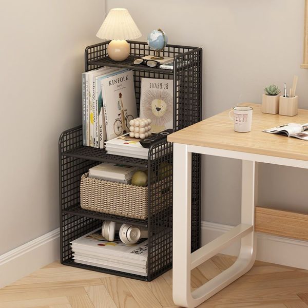 Modern Minimalist Iron Square Side Cabinet Nightstand With 4 Tiers For Living Room And Bedroom - Image 6