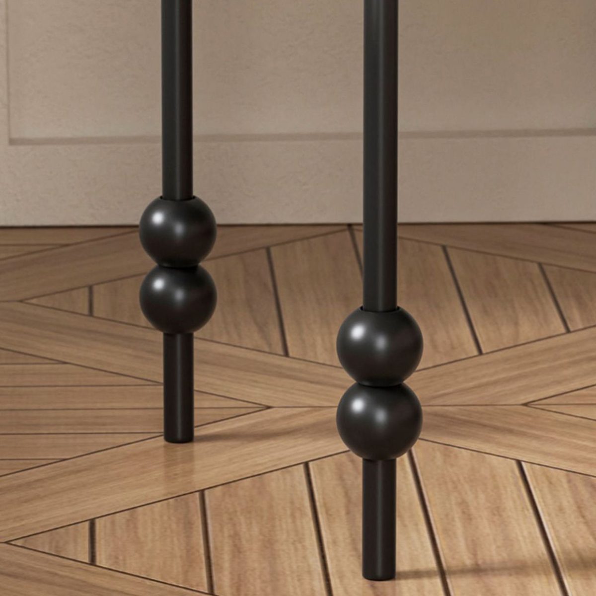 Contemporary Retro Iron Arched Rectangular Nightstand With 2-Tier Cabinet For Bedside - Image 10